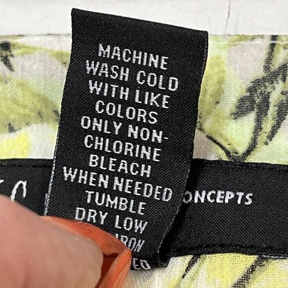 INC Wrap Dress Womens 20W Yellow Floral Midi Semi Sheer Lined Flowy Romantic - Picture 9 of 9